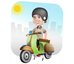 Vector Man on a Scooter – Vector Characters