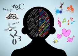 Vector silhouette figures and letters
