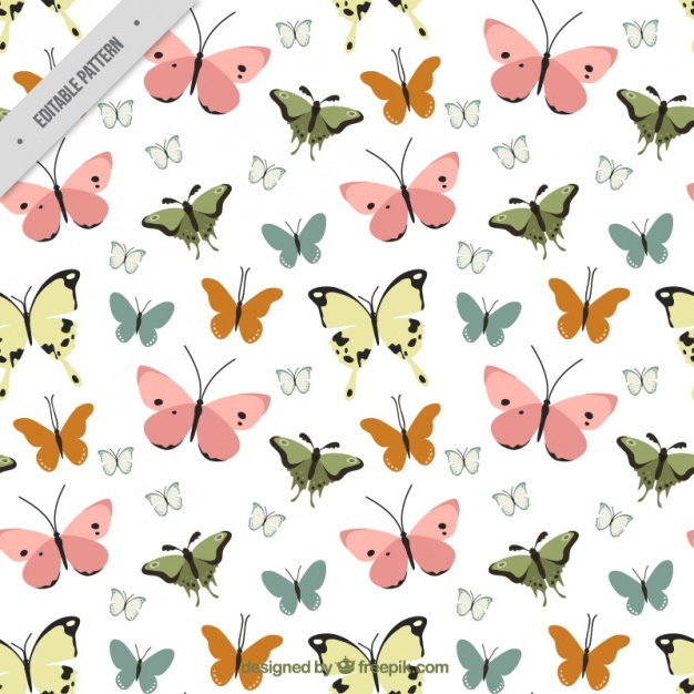 Vintage decorative pattern of butterflies Vector | Free Download