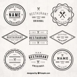 Vintage restaurant logos pack Vector | Premium Download