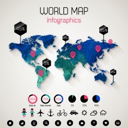 World Map Infographics Vector