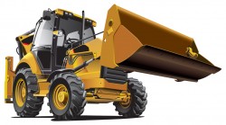 Yellow forklift vector pattern