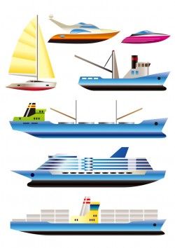 A wide variety of ship vector image