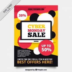 Abstract brochure template of cyber ​​monday offers