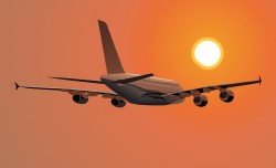 Airliner in flight vector