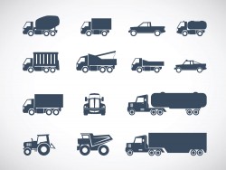All kinds of freight vehicles icon vector