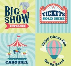 Amusement park poster design vector – Circus