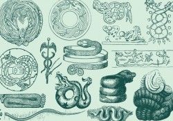 Ancient Serpent Art Free Vector