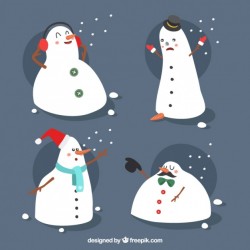Assortment of four snowmen with different designs