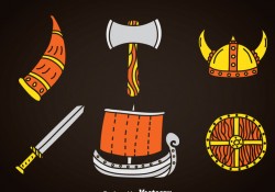 Barbarian Element Icons Free Vector