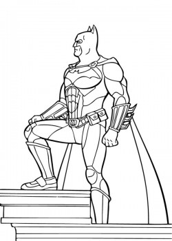Batman Standing on Top of Building Coloring Page | Coloring Sun