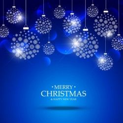 Blue background of christmas ball made of snowflakes