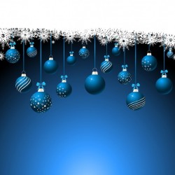 Blue background with baubles and snowflakes Vector | Free Download