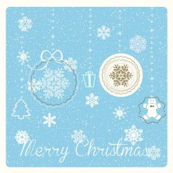 Blue card with christmas items Vector | Free Download
