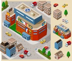 Buildings and cars background