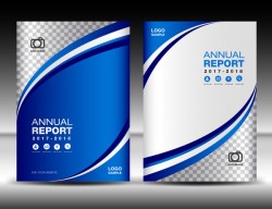 Business brochure flyer magazine blue covers vector