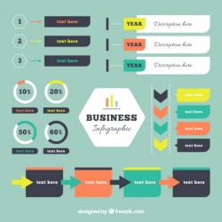 Business infographic elements in flat design