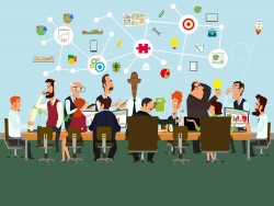 Business team and business icon vector