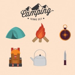 Camping icons set Vector | Free Download