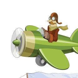 Cartoon aircraft design creative vector