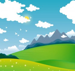 Cartoon outskirts scenery