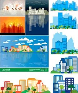 Cartoon urban design vector
