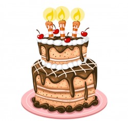 Chocolate birthday cake vector pictures