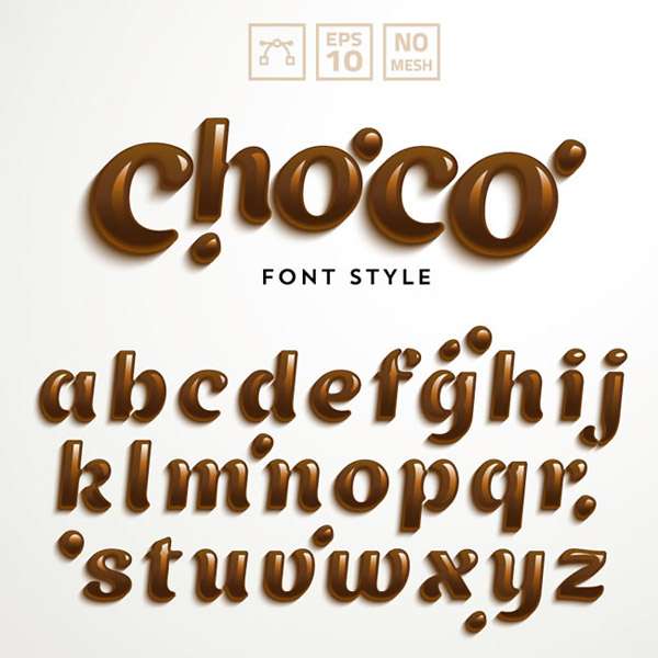 Chocolate letter vector pictures