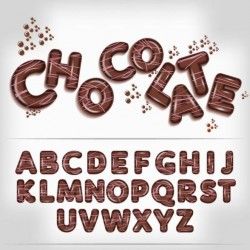 Chocolate letters fonts vector