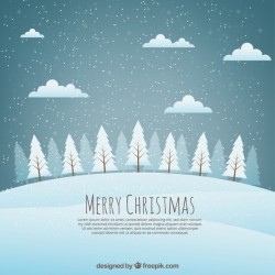 Christmas background landscape with snowy trees Vector | Free Download