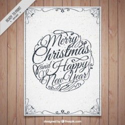 Christmas card in retro style Vector | Premium Download