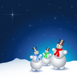 Christmas landscape with three snowmen Vector | Free Download