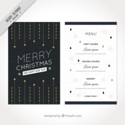 Christmas menu template in retro design