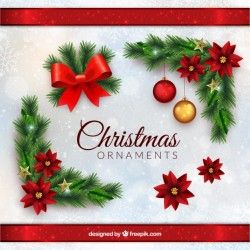 Christmas ornaments in realistic style