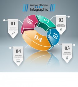 Circle 3d infographic paper vector