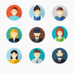 Circular portraits vector pictures