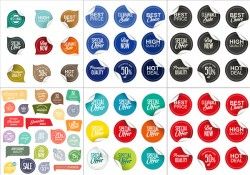 Circular promotional label vector