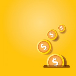Coins with golden business template