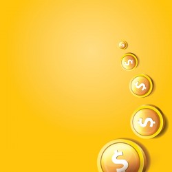 Coins with golden business template