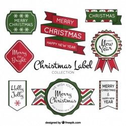 Collection of decorative retro christmas badges