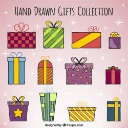 Collection of hand drawn christmas Vector | Free Download