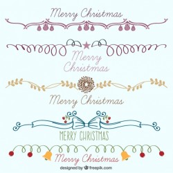 Collection of hand-drawn christmas borders Vector | Free Download