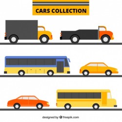 Collection of transports in flat design