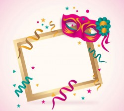 Color mask decorative frame vector pictures