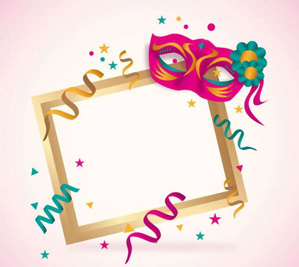 Color mask decorative frame vector pictures