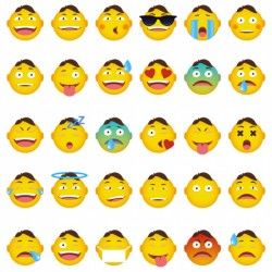 Coloured emoticons collection