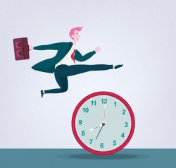 Cross clock man vector