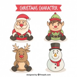 Cute christmas character collection