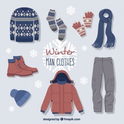 Cute winter clothes with accessories