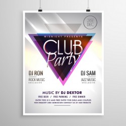 disco party poster template with triangle